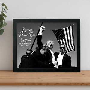 BnW Legends Never D** Donald Trump Picture Frame Canvas Poster TH10 63095