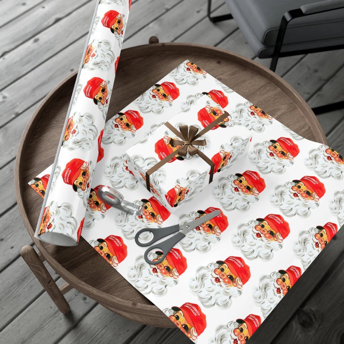 Trump MAGA Santa: Specialty Wrapping Paper - High-Def Luxury, Unique Design - Elevate Your Gift Presentation