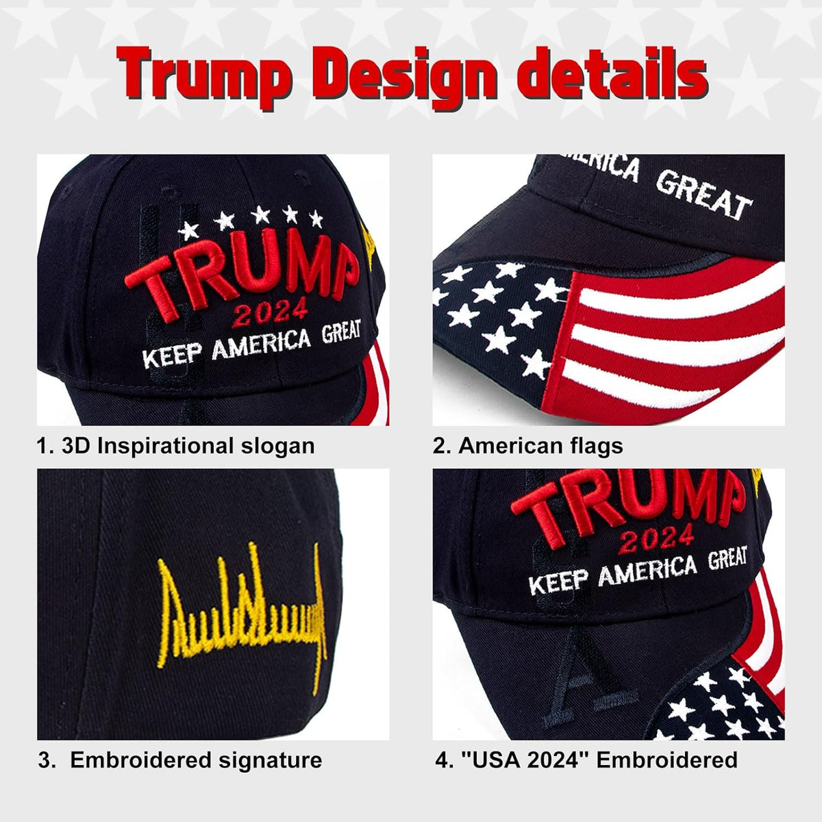 Trump 2024 Gift Set, Take America Back Flag Red Baseball Cap MAGA save America Trump Letter Striped Stars US Flag Socks Unisex W/Trump Flag Lapel Pins Wristband Supporter Kit
