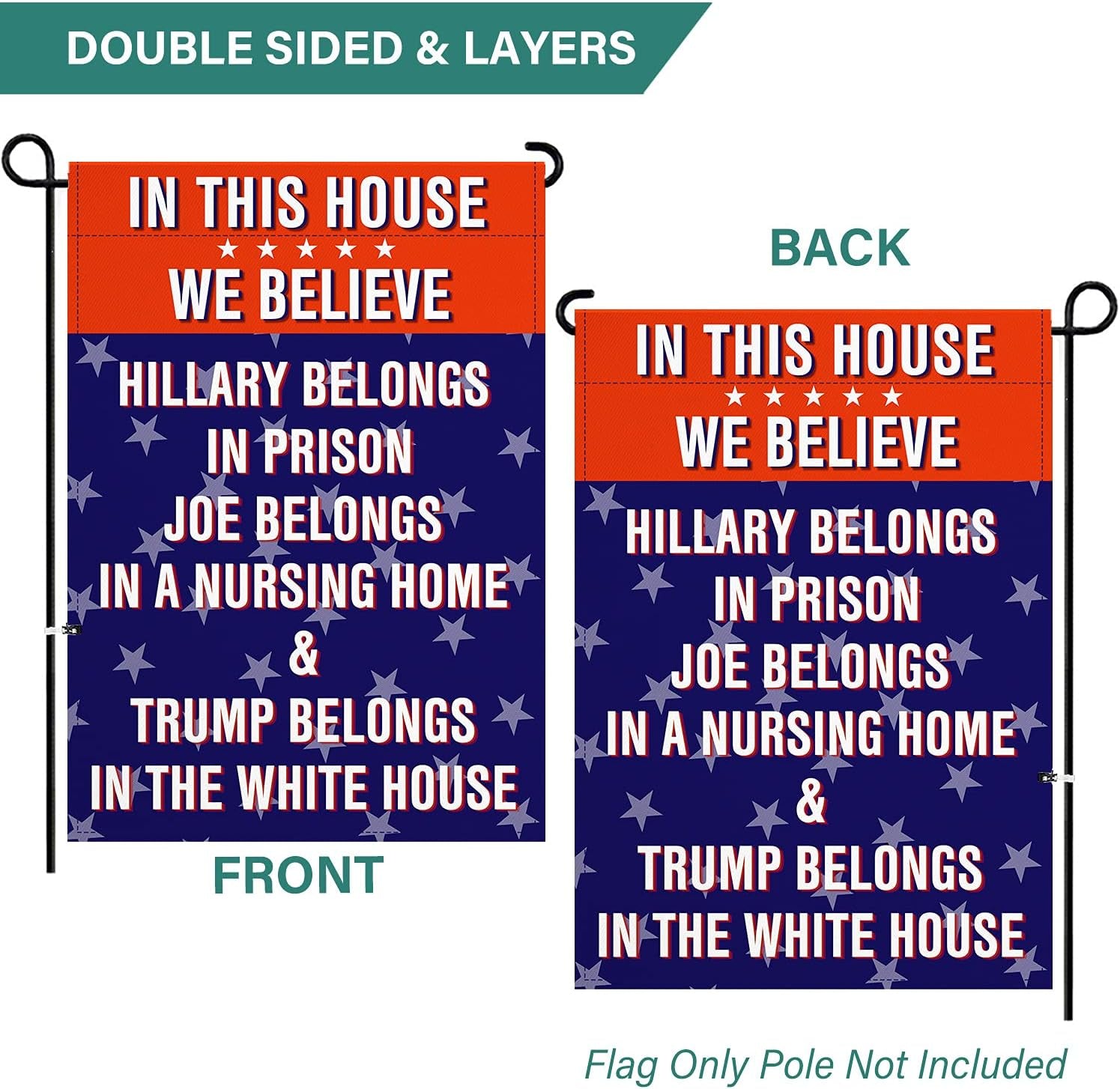 Premium Garden Flag for anti Biden Trump 2024 Funny Double Sided 12.5 X 18 Inch Yard Outdoor Decoration