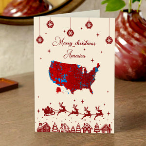 Merry Christmas America 2024 Presidential Election Map Political Christmas Card HO82 67106