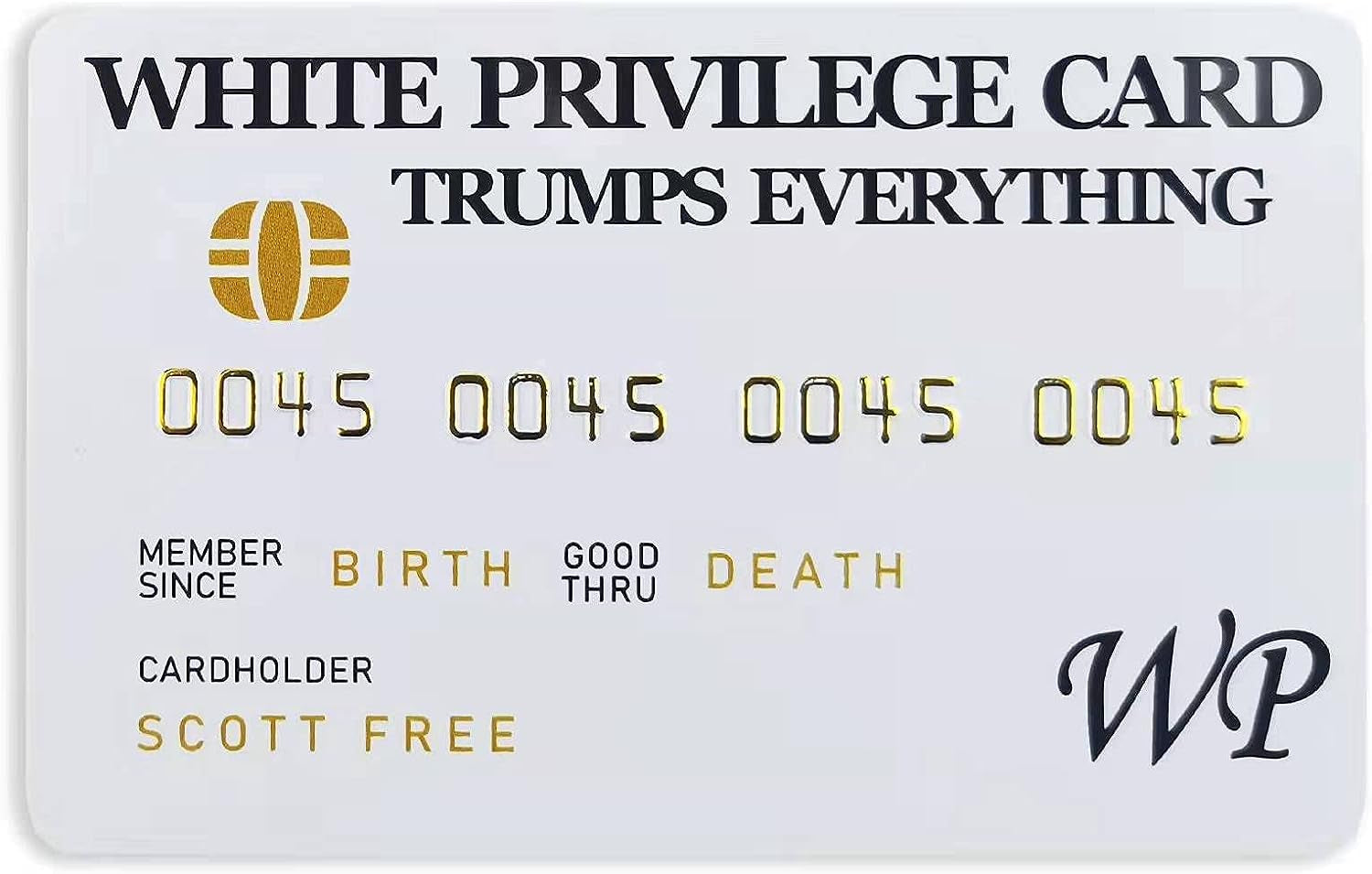 White Privilege Cards Trumps Everything Funny Card Joke Wallet Inspirational Cards (6) for Father'S Day