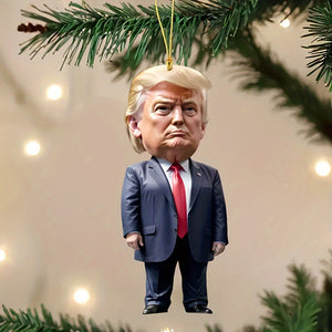 1Pack 14pcs Trump-Style Acrylic Christmas Ornaments - Classic Shiny Hanging Decorations HA75 64000