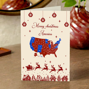 Merry Christmas America 2024 Presidential Election Map Political Christmas Card HO82 67106