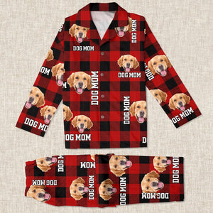 GeckoCustom Add Your Pet Photo Christmas Flannel Pajamas DA199 888729