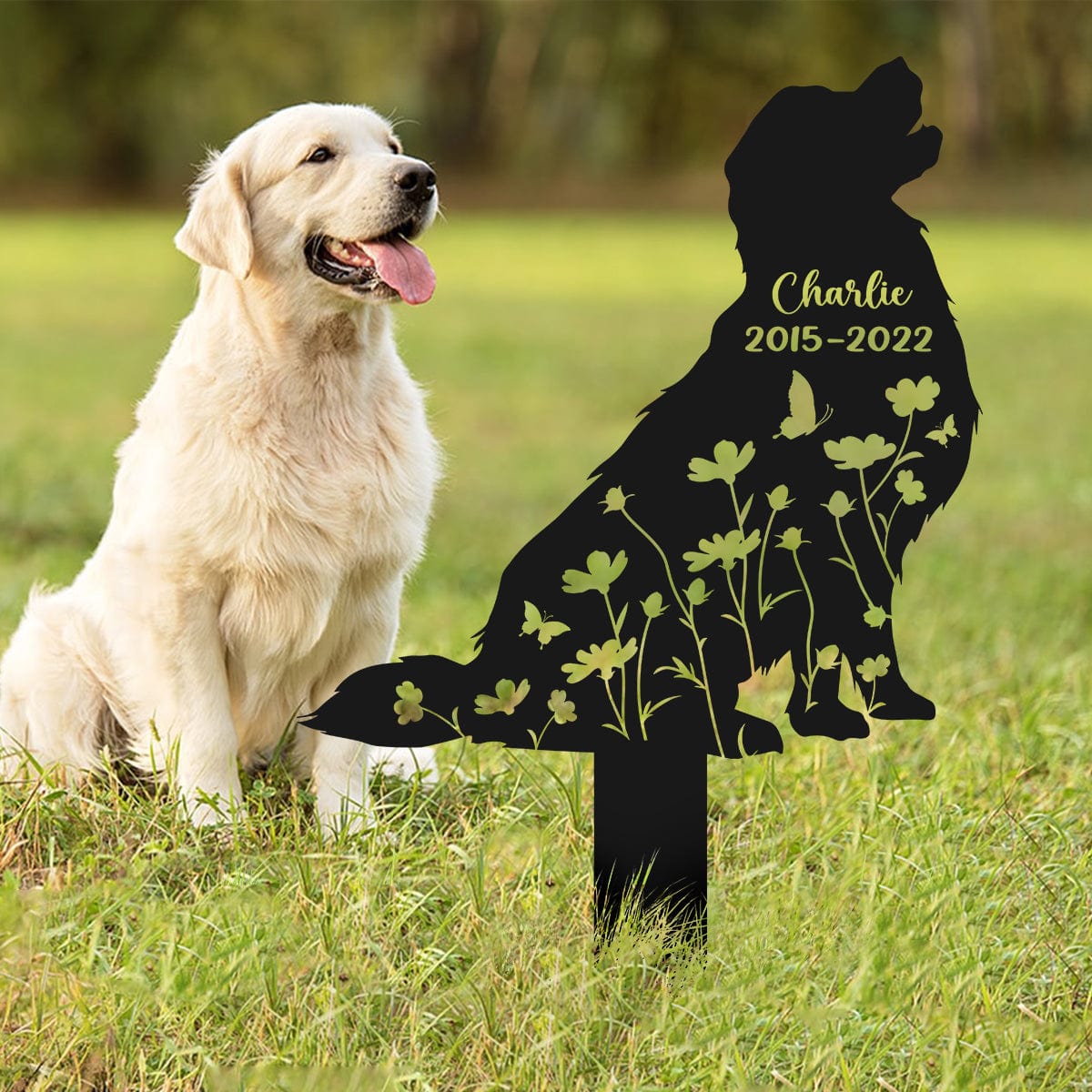 GeckoCustom Custom Dog Name Memorial Garden Stake TH10 891539
