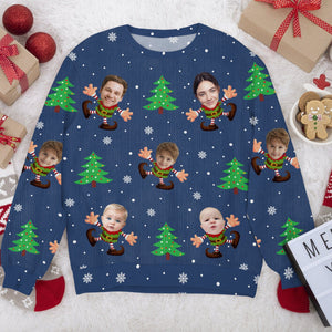 GeckoCustom Custom Face Xmas Elfs All-Over-Print Ugly Sweater HO82 893142