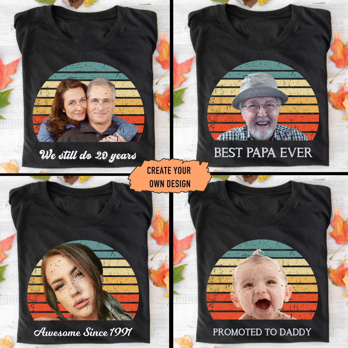GeckoCustom Personalized Custom Photo Dog Shirt, Dog Vintage Retro Photo Shirt, Gift For Dog Lover