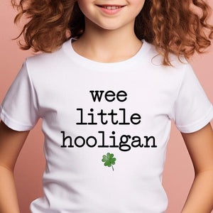 GeckoCustom Wee Little Hooligan St Patrick's Day Kid Size Shirt HO82 893408 Infant Jersey T-Shirt / KIJ-White / 6 Months