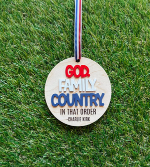 God Family Country, Charlie Kirk Ornament TH10 64589