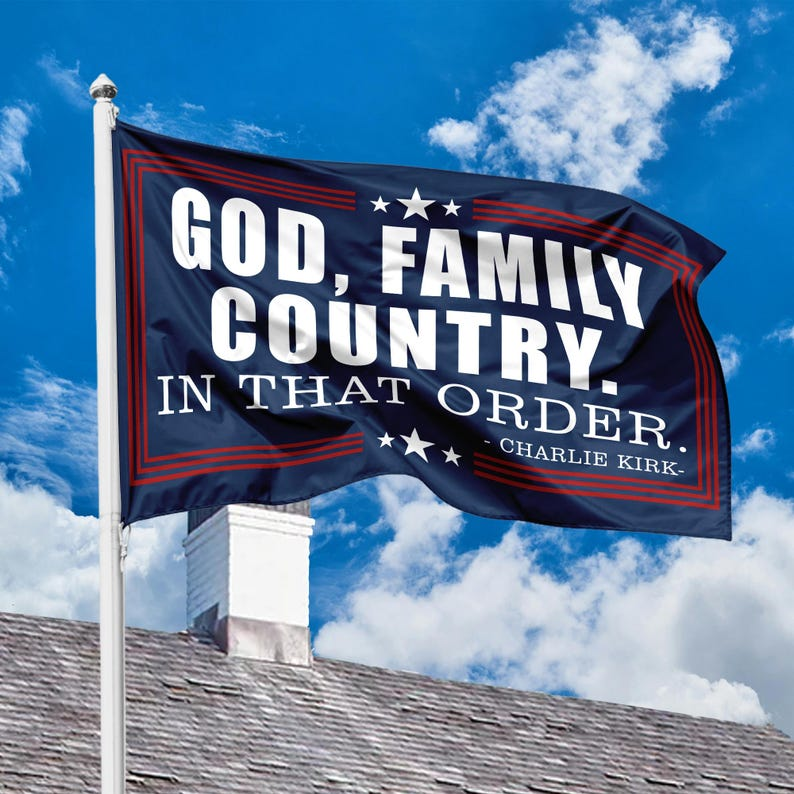 Charlie Kirk God Family Country House Flag Banner House Flag TH10 64543