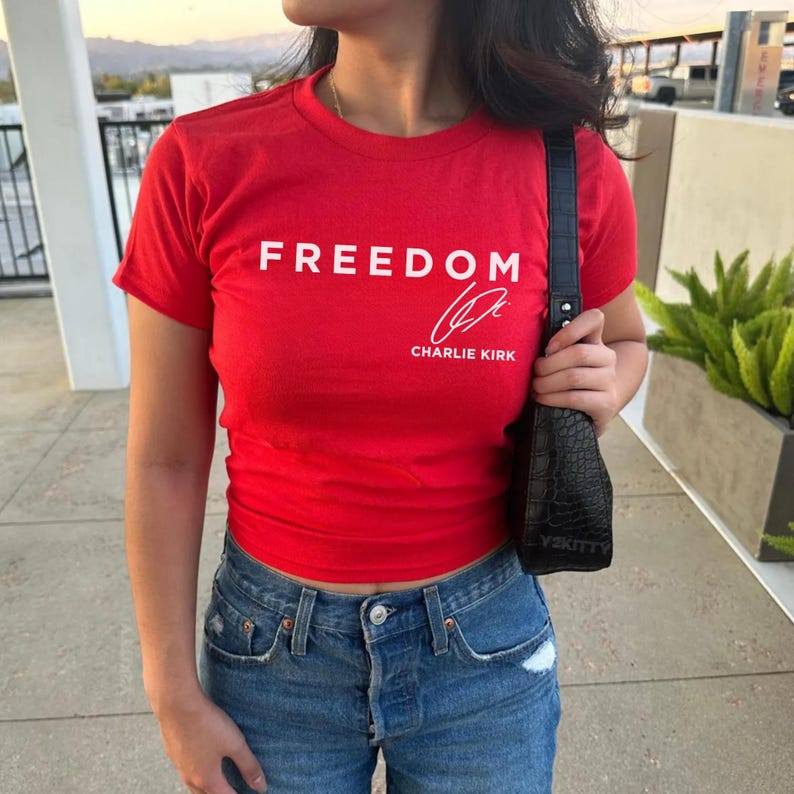 Freedom Charlie Kirk Signature Baby Tee TH10 64535