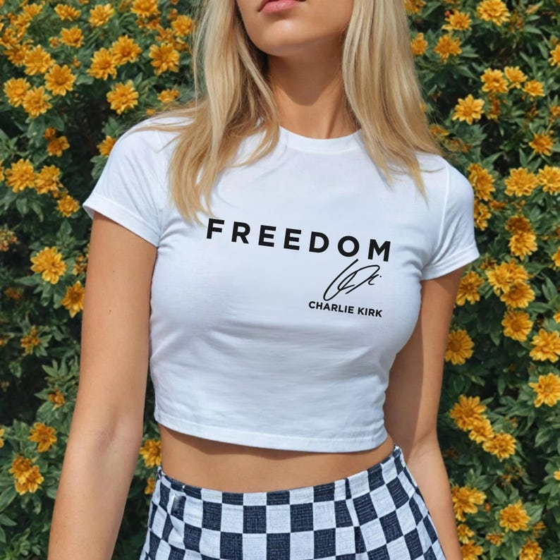 Freedom Charlie Kirk Signature Baby Tee TH10 64535