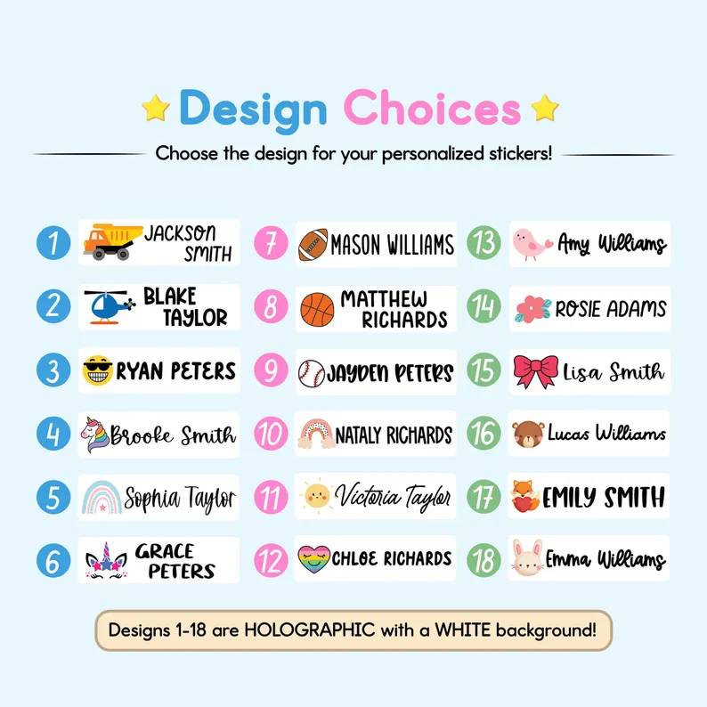 Custom Kid Name Labels - Back to School Gift for Kids HO82 903038