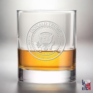 Trump 47 Presidential Seal / Trump 2024 Engraved Whiskey Glass / Bourbon Glass / Scotch Glass / Trump Merch / Election Night Glass