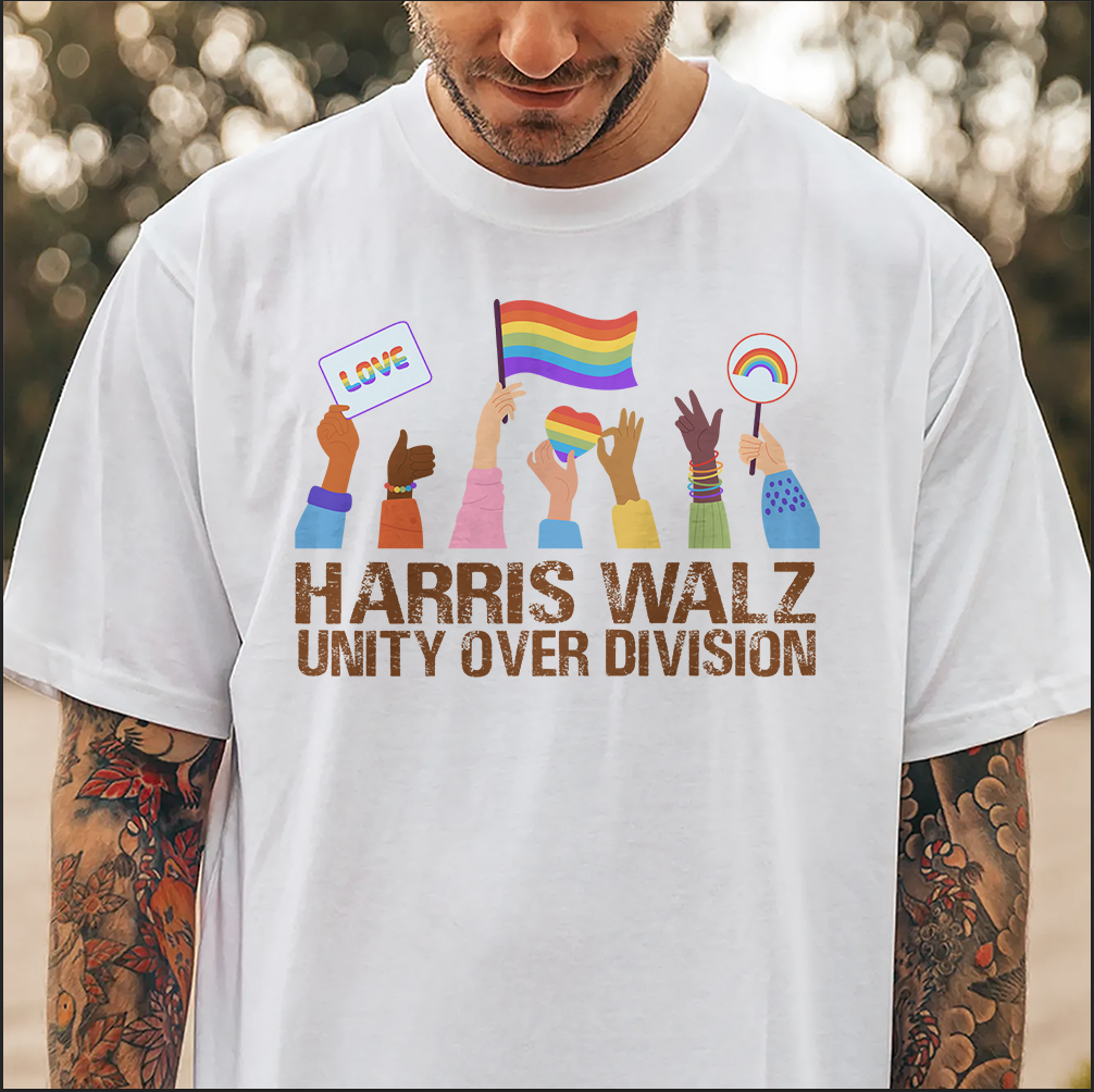 Harris Walz Unity Over Division Election 2024 Bright Shirt HA75 63460