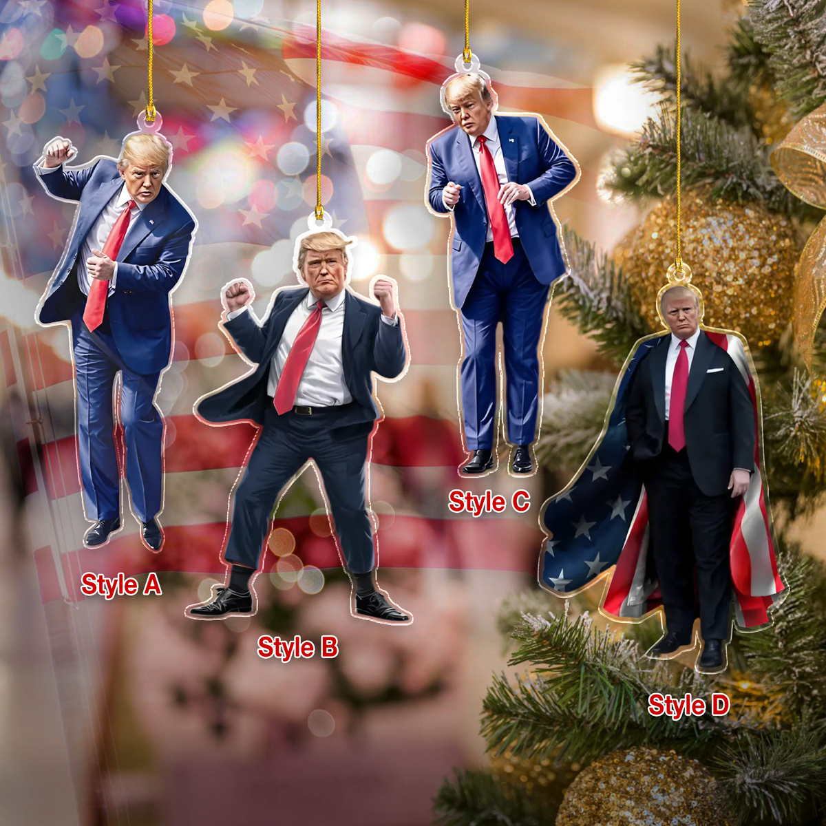 Trump Win - Funny Trump Acrylic Ornament For Christmas Decoration HA75 63942