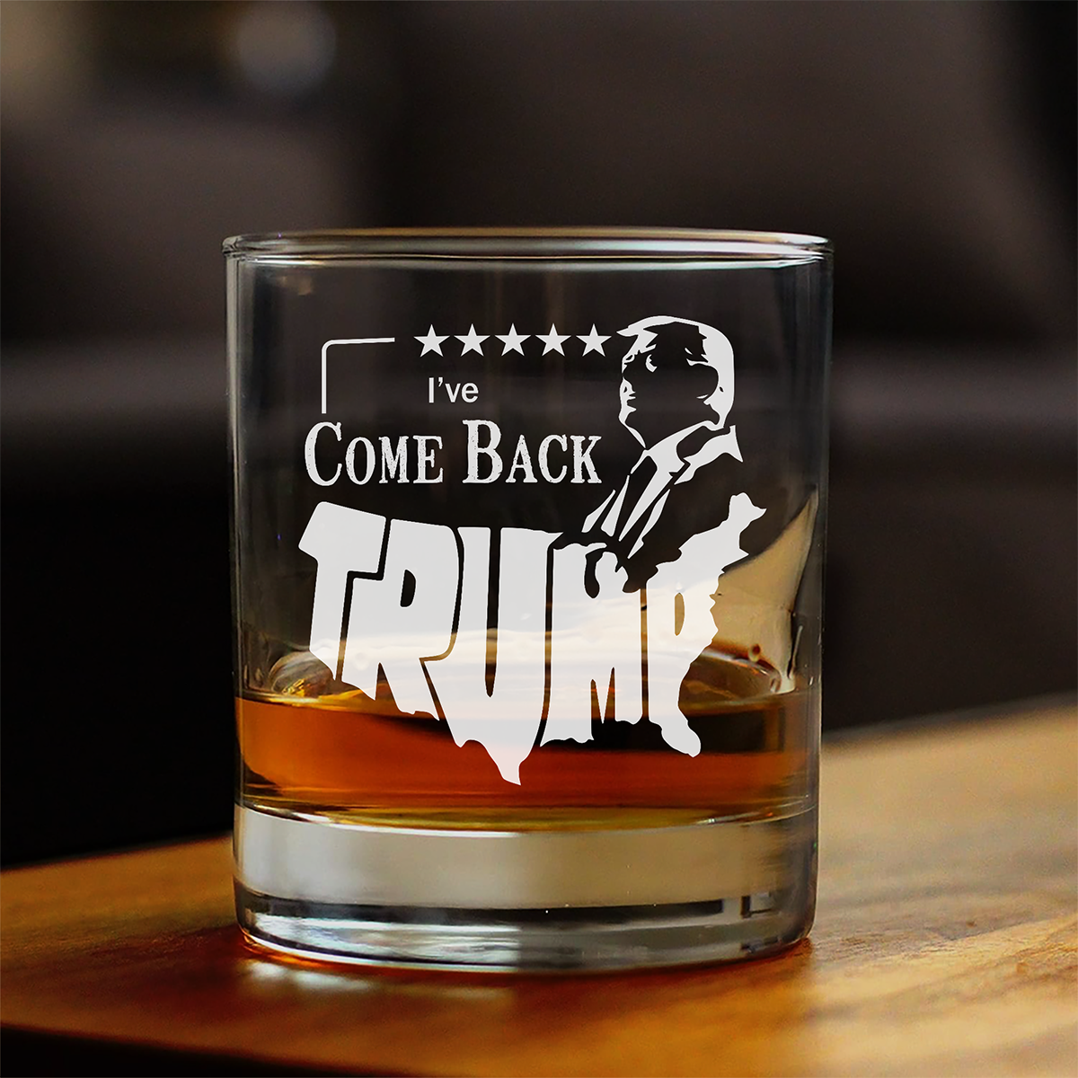 Trump's Come Back as the 47th President - The Boss Returns Rock Glass LM32 63751