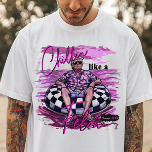 Chillin Like A Felon Retro Summer Pink Shirt DM01 62865