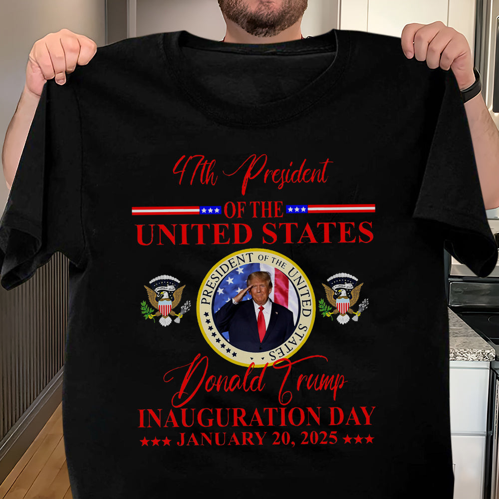 President Donald Trump Inauguration Day 2025 Dark Shirt HO82 65634