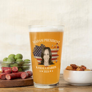 Madam President Kamala Harris 2024 Print Beer Glass HA75 63520