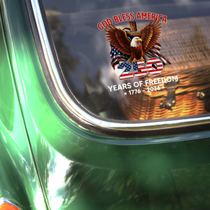 Patriotic God Bless America Eagle 250 Years Of Freedom Car Window Decal Sticker HO82 901090