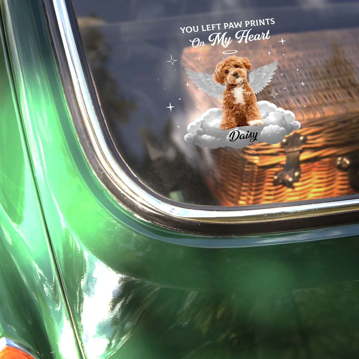 You Let Paw Prints on My Heart Personalized Pet Memorial Photo Car Window Decal Sticker CH07 910360