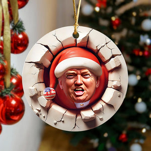 Santa Trump Ceramic Ornament N369 TH10 64227