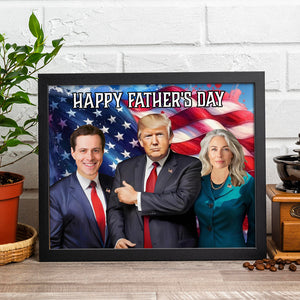 Custom Photo With Trump President Picture Frame Gift For Dad, Mom HO82 65706