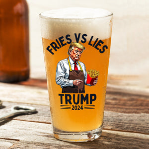 Fries VS Lies Trump Hunting Beer Glass TH10 63593