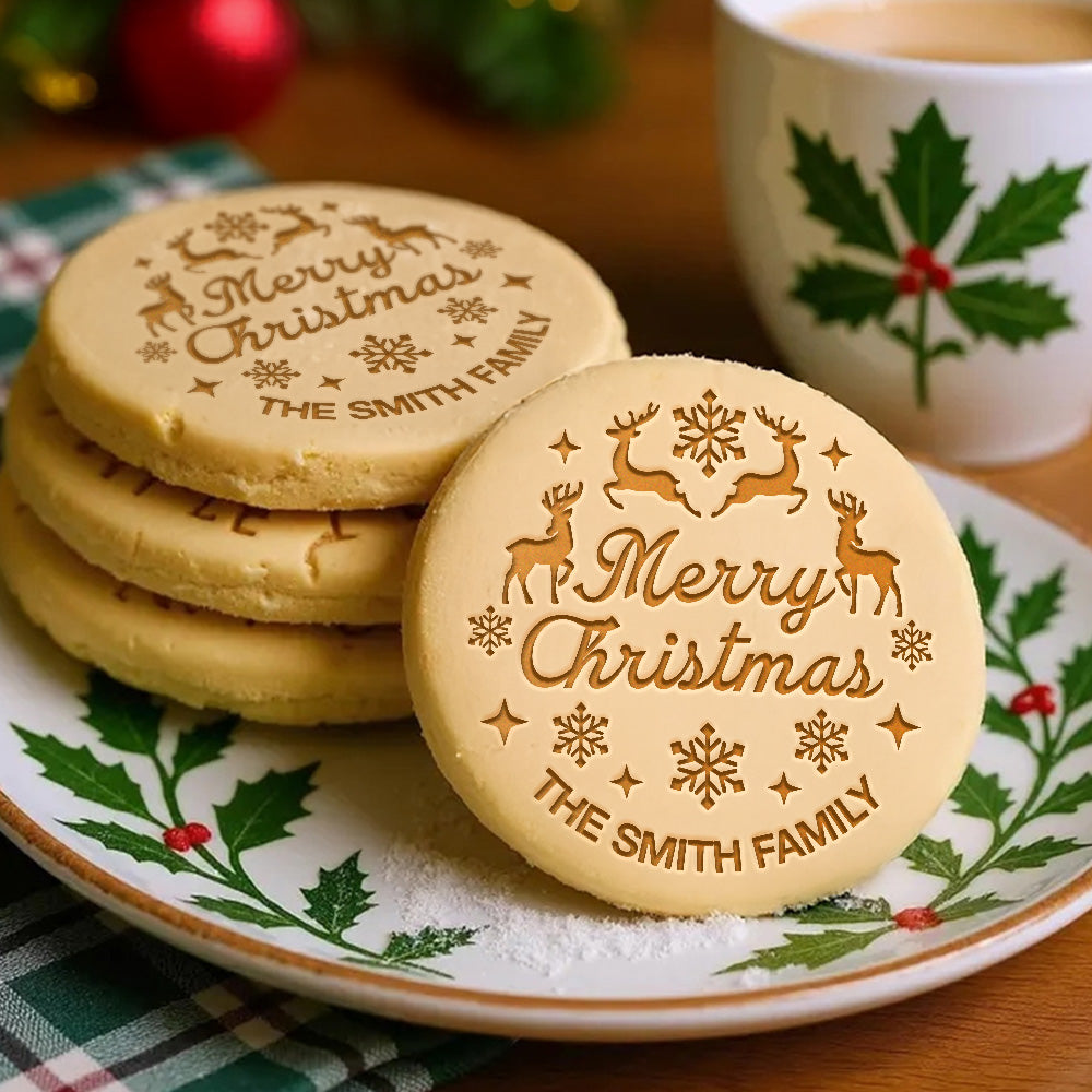 Custom Family Name Merry Christmas Cookie Stamp CH07 899844