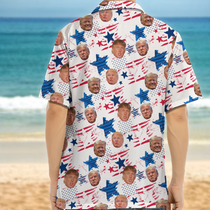 Custom Independence Day American Donald Trump Face Hawaiian Shirt DM01 62617
