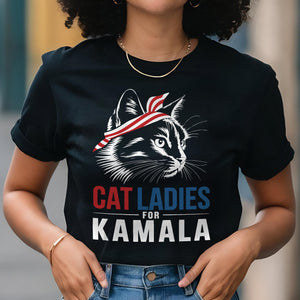 Cat Ladies For Kamala Shirt | Kamala Harris 2024 Shirt HA75 63576