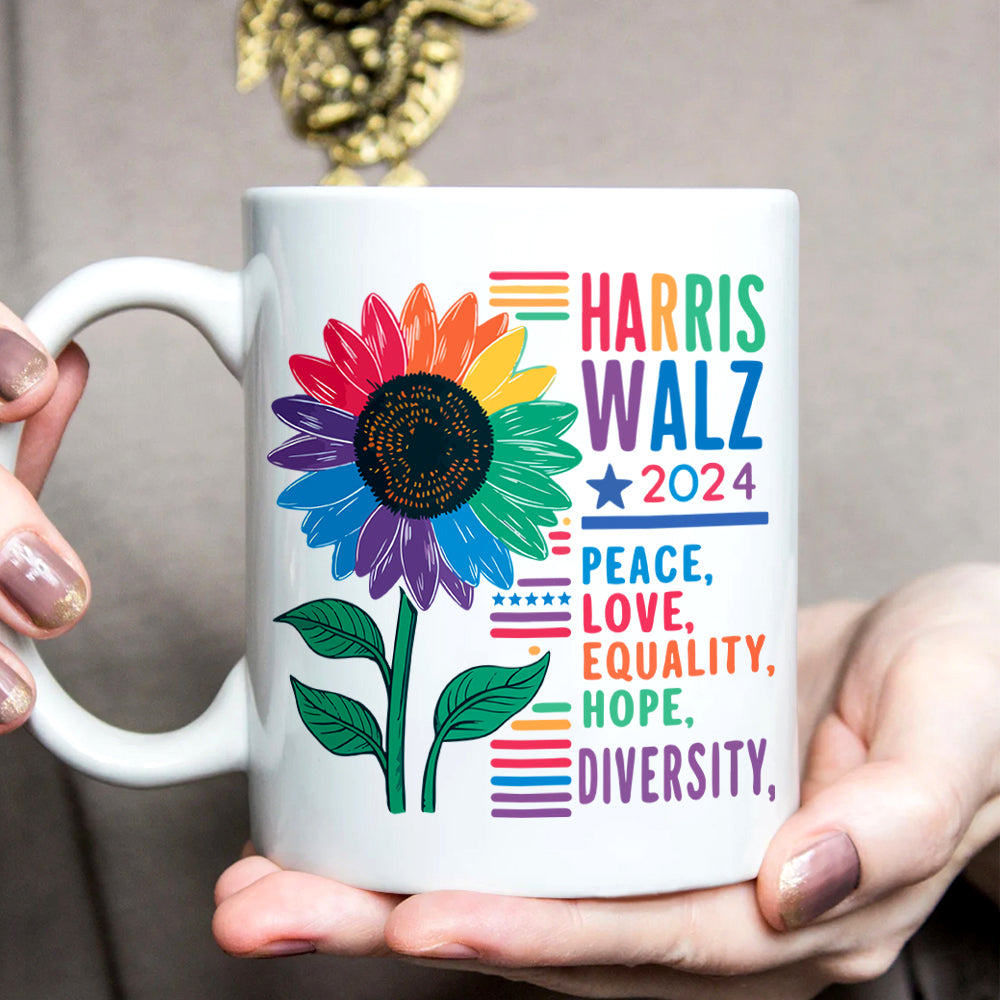 Harris Walz Peace Love 2024 Mug | Kamala Harris 2024 Mug HA75 63578