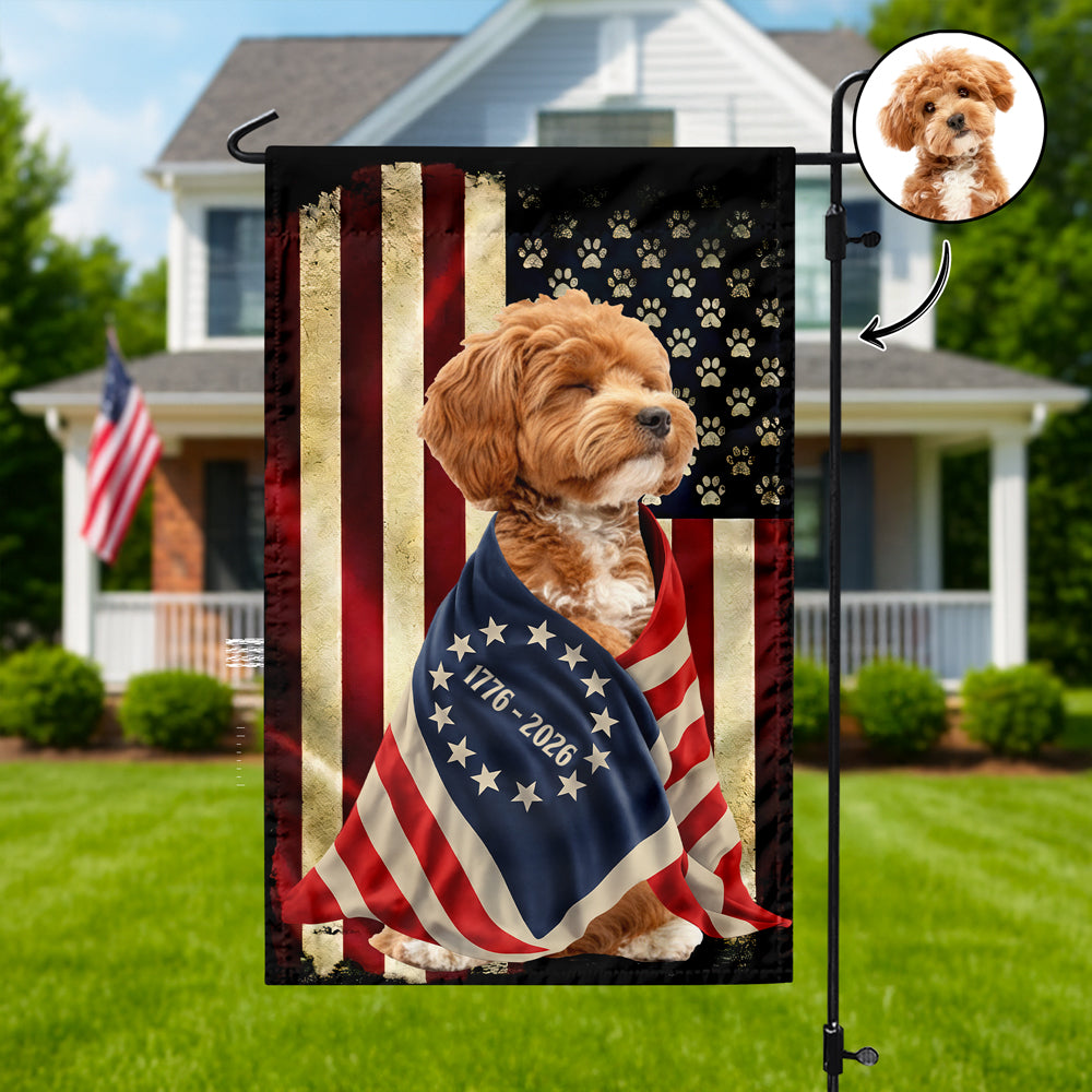 Custom Dog Photo American Patriot Garden Flag HO82 901248