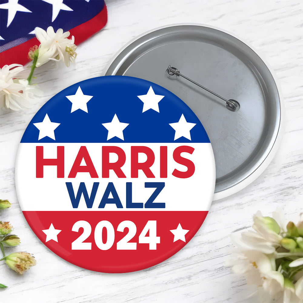 Harris Walz 2024 Democratic Pin Button Personalized Gift HO82 65136