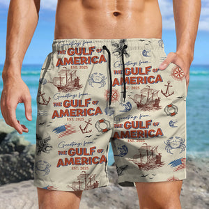 Personalized Name Gulf Of America Patriotic Beach Short LM32 65385