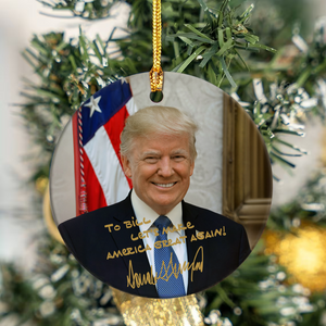 President Donald Trump Photo Ceramic Ornament TH10 63551