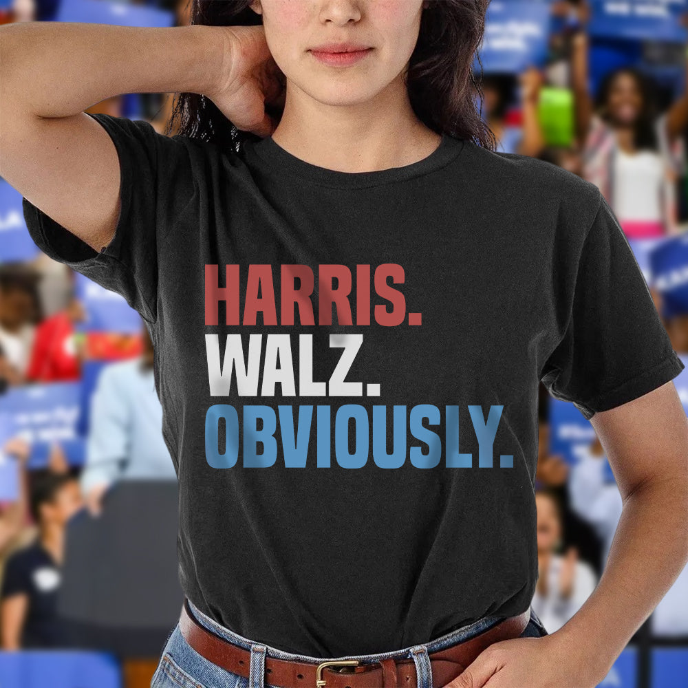 Kamala Harris Walz Obviously Madam President Election Dark Shirt HO82 65012