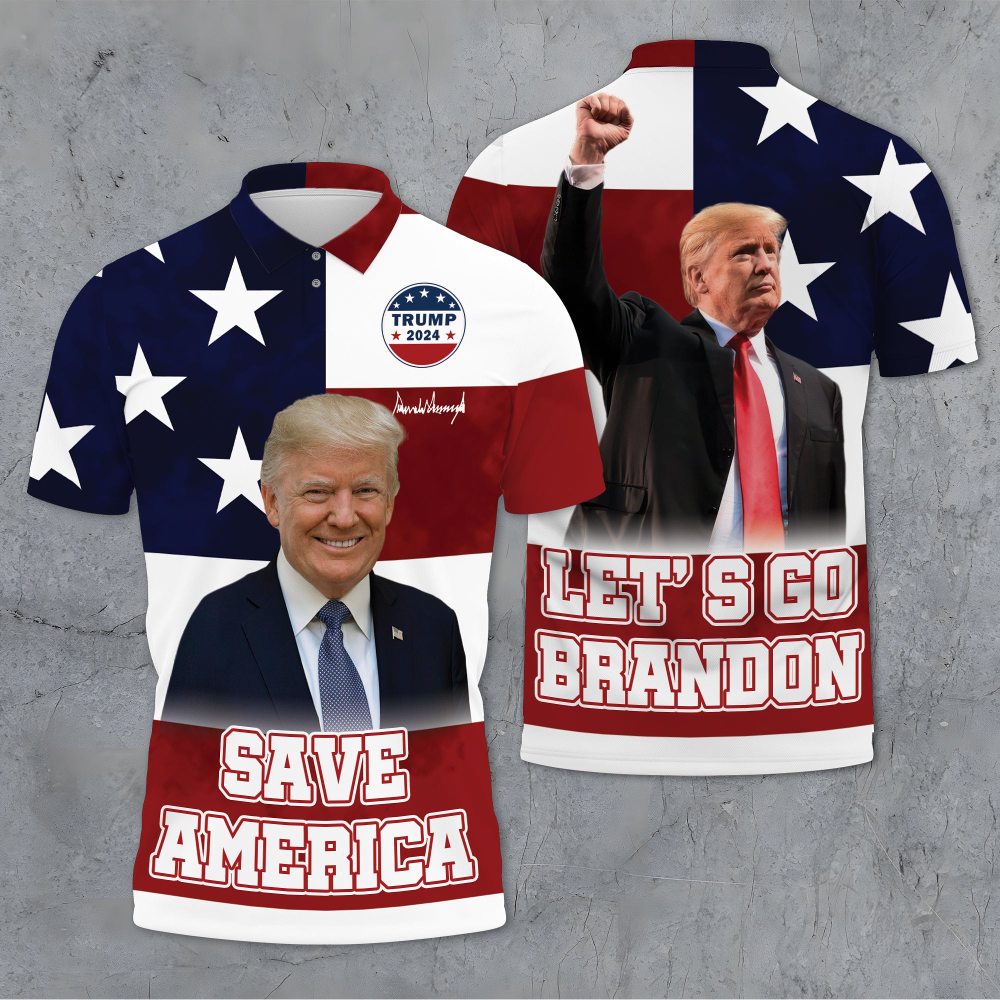 Let's Go Brandon Trump 3D Polo Shirt DM01 62521