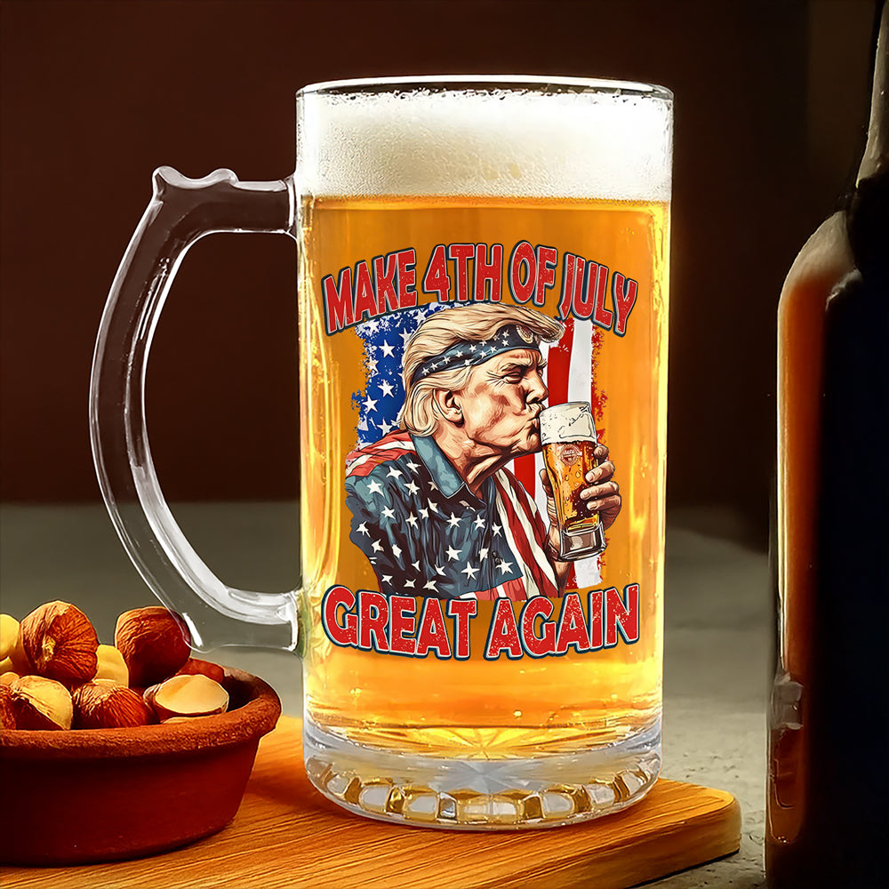 Cheers With Trump This 4th Of July Great Again Glass Beer Mug LM32 65391