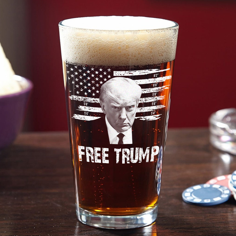 Free Trump Print Beer Glass DM01 62647