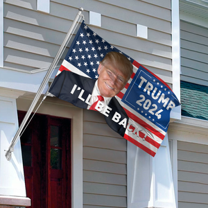 Custom Photo I Will Be Back Trump 2024 Flag TA29 62483