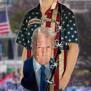 Make America Great Again Trump 2025 With American Flag Hawaii Shirt CH07 67314