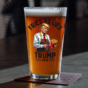 Fries VS Lies Trump Hunting Beer Glass TH10 63593