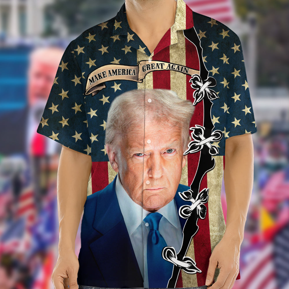 Make America Great Again Trump 2025 With American Flag Hawaii Shirt CH07 67314