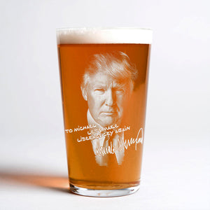 Let's Make Liberals Cry Again Donald Trump Engraved Beer Glass DM01 62643