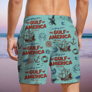 Personalized Name Gulf Of America Patriotic Beach Short LM32 65385
