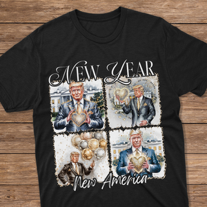 New Year New America Trump 2025 Disco Ball Dark Shirt HA75 64176