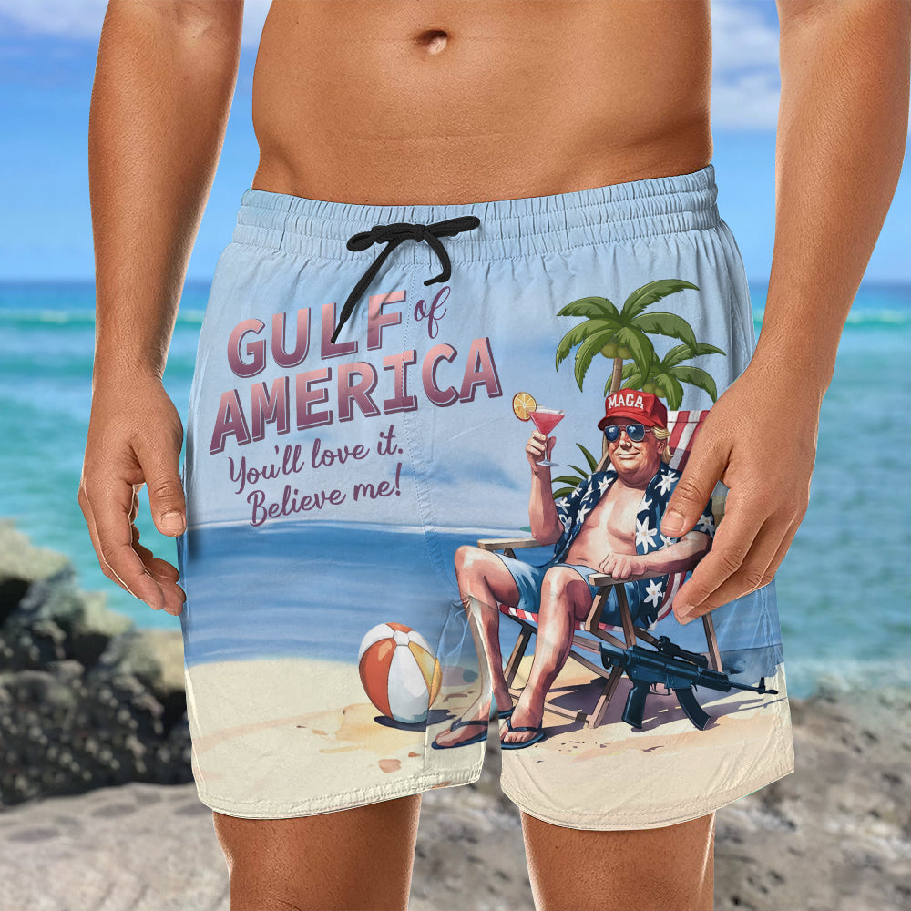 Donald Trump Chilly Gulf of America Ocean Beach Short LM32 65395